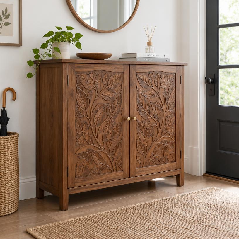 Carved Shoe Cabinet