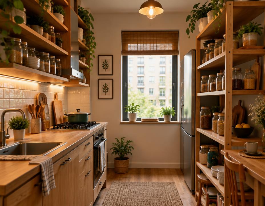 Kitchen racks & open shelves